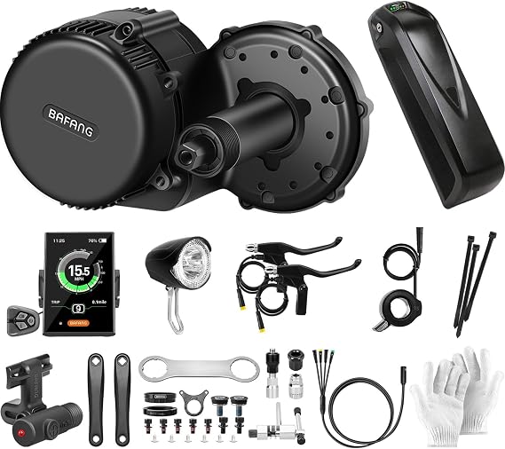 Bafang 250w 36V Central Motor with BBS01B Battery Conversion Kit Ebike G340 3.5 Inch Display C18 36V 13AH Battery and Charger