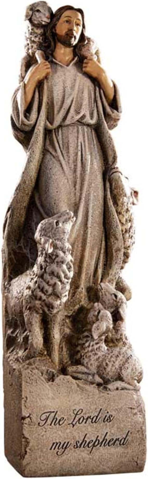 Avalon Gallery Figures of Faith Collection Gift Boxed Figurine with Prayer Inscription, 12-Inch, Shepherd with Sheep