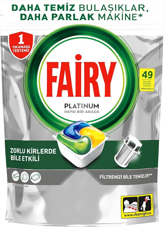 FAIRY Platinum Bulaşık Makinesi Deterjanı Kapsülü/Tableti 49 Yıkama