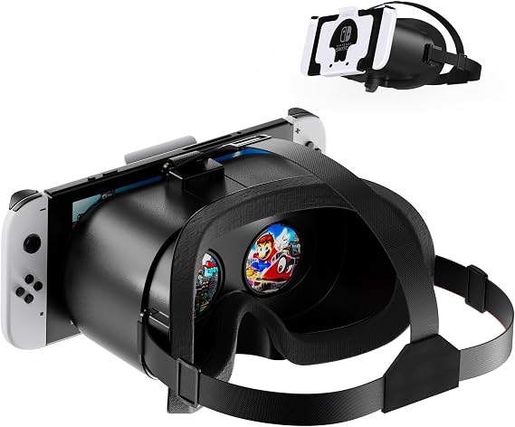 VR Glasses for Nintendo Switch/Switch OLED Switch Virtual Reality Glasses with Adjustable HD Lenses and Comfortable Headband Labo Goggles VR Kit 3D Glasses for Switch Accessories
