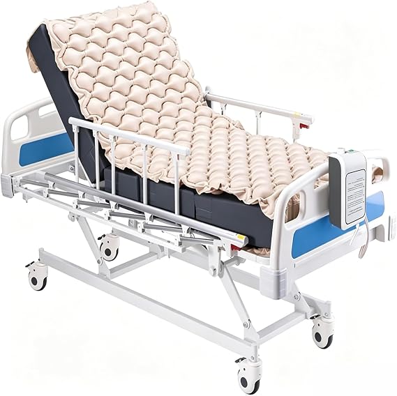 Alternating Pressure Mattress with Low-noise Pump<50dB, 130 Air Cells Waterproof Medical-Grade PVC, Air Pressure Relief Mattress for Hospital & Home Care, Bed Sore Prevention