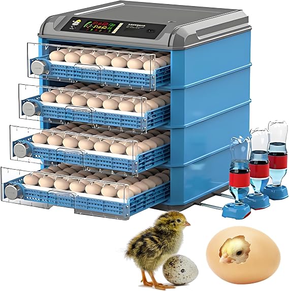 Egg Incubator, Automatic Turning Poultry Hatcher with Adjustable Temperature & Humidity for Hatching 500 Eggs, Ducks, Geese, Quail - Ideal for Poultry Farming