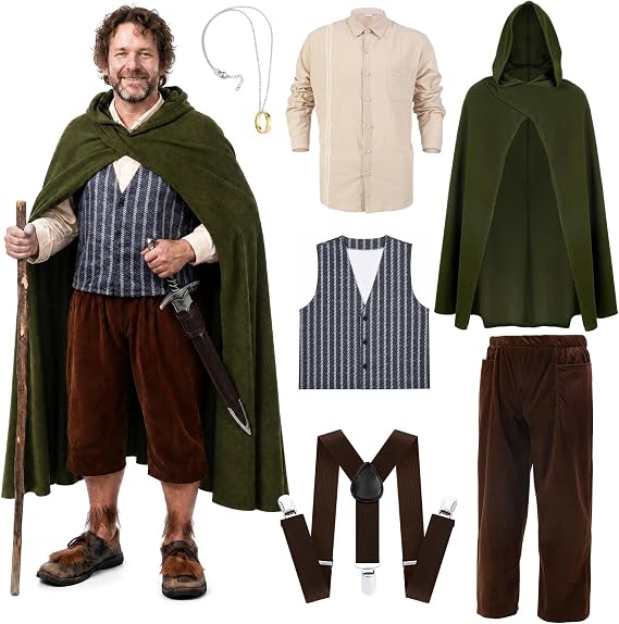 Zoooyawn 6 Pcs Halloween Medieval Costume Set for Men