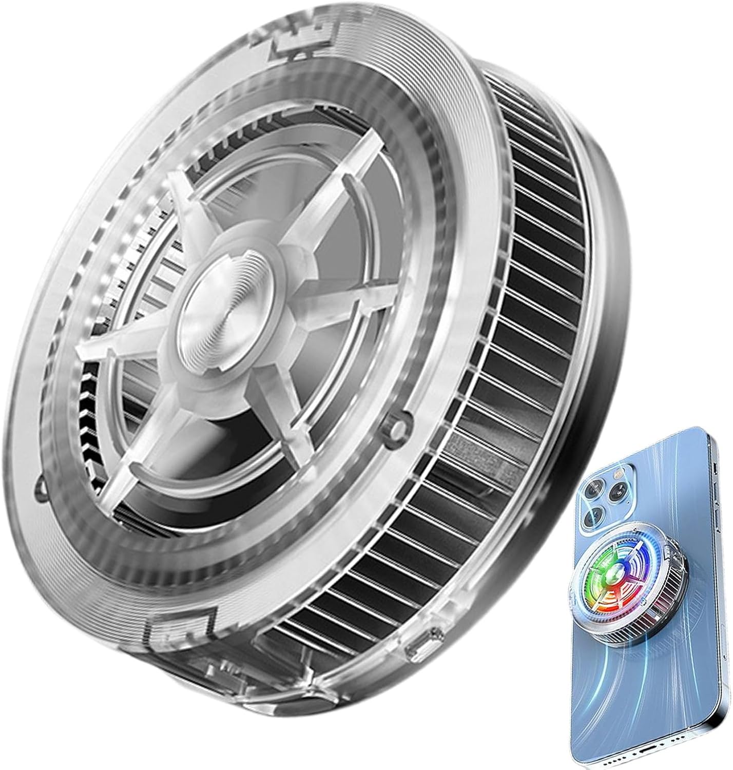 Phone Cooling Fan | Black Shark Mobile Cooler | Smart Cooling Modes | Portable Lightweight USB RGB Radiator | Magnetic Phone Fan for Gamers & Teens