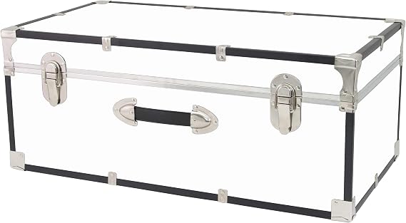 Seward Trunk Basic 30" Trunk - White Storage Chest with Latches & Handle