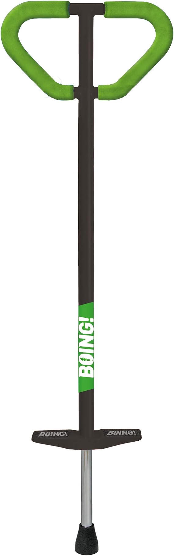 Geospace Jumparoo Boing! 'PRO' Medium Pogo Stick for Kids - Supports 60-100lbs Outdoor Toy for Boys and Girls Active Play for Balance, Coordination, Exercise & Fitness (Black with Green wrap)