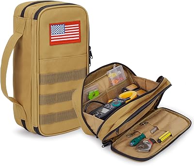 ATRIPACK Tactical Tool Bag for Men,Wide Mouth Tool Pouch with Water-Resistant, Multi-purpose Range Bags with Zipper Handle,Heavy Duty Small Tool box organizer for Repairman, Carpenters, Handyman