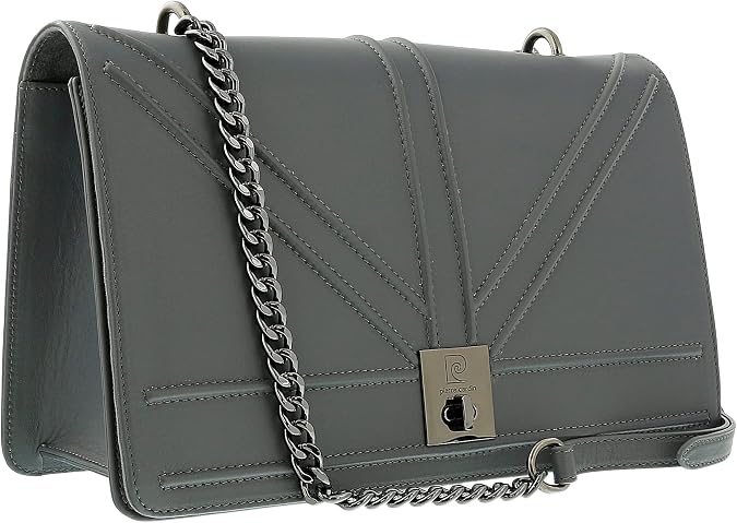 Pierre Cardin Grey Leather Medium Structured Shoulder Bag