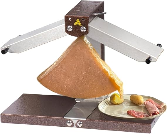 BRON COUCKE - Commercial Raclette Cheese Melter "Breziere" Basalte- Traditional French Raclette 4-Person - Adjustable Heating Rods - Foldable - Safety Switch - EU Cord - 220V
