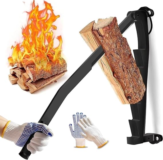 Wall Mounted Kindling Splitter Firewood Kindling Splitter - Portable Manual Fire Wood Kindling Splitter Firewood Cutter Heavy Duty Log Splitter Wood Splitter for Indoor Outdoor003