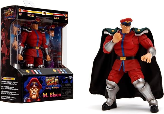 Jada Street Fighter 6" M. Bison Aksiyon Figürü, Çocuklar ve Yetişkinler için Oyuncaklar