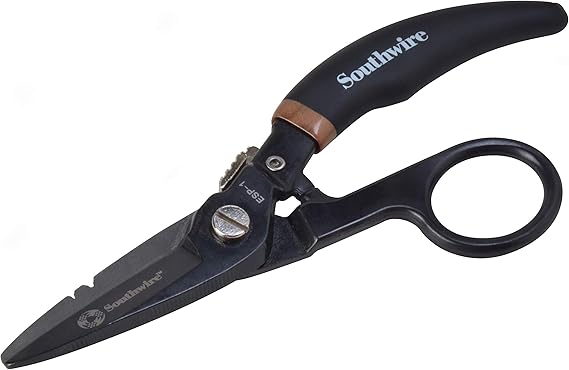 Southwire Pro Datacomm Snips - Engineered for Precision & Control - Spring-Loaded Blade - Double-Dipped Textured Grip - Serrated Cutting Edge