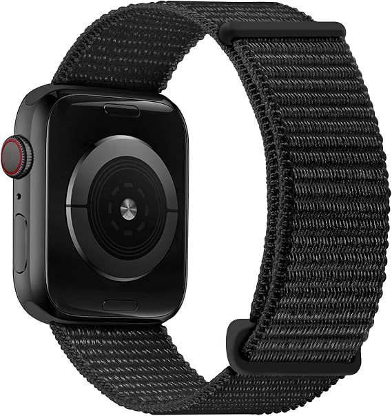 OXWALLEN Sport Loop Nylon Band Compatible with Apple Watch Series 11/10/9/8/7/6/5/4 SE 3/2/1 42mm 41mm 40mm 38mm, Adjustable Comfortable Braided Fabric Rugged Strap for iWatch Women Men, Black