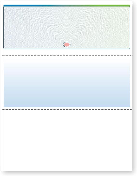 DocuGard Blue/Green Sunburst Premier Prismatic Top High Security Check Paper - QuickBooks & Laser/Inkjet Printer Compatible - 13 Security Features - 500 Blank Business Checks (04565)