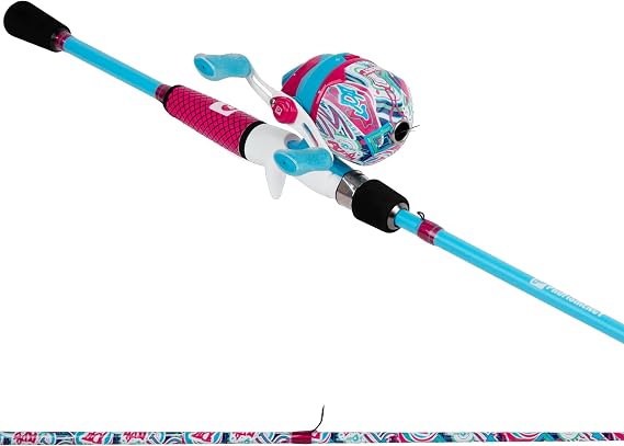 Profishiency Wild Child Fishing Rod and Reel Combo, Spincast, Spinning, and Baitcast Combos, Fiberglass Rod, Pre-Spooled Select Models, Freshwater Fishing Combo