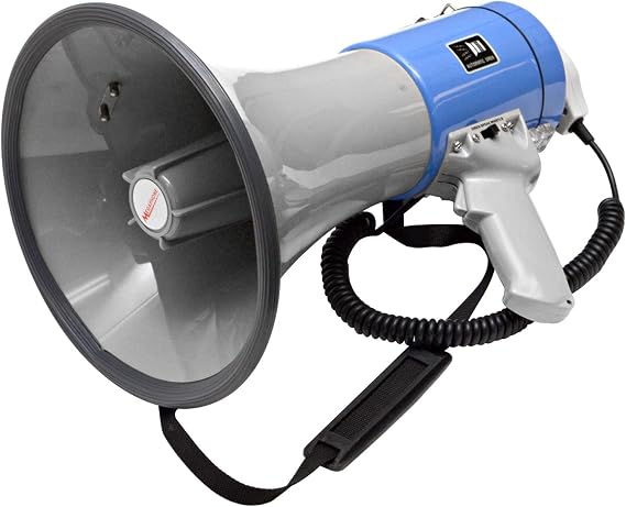 Seismic Audio Speakers Professional Transistor Megaphone, Large Bell Megaphone With Detachable Microphone, PA/DJ/Live Sound Use