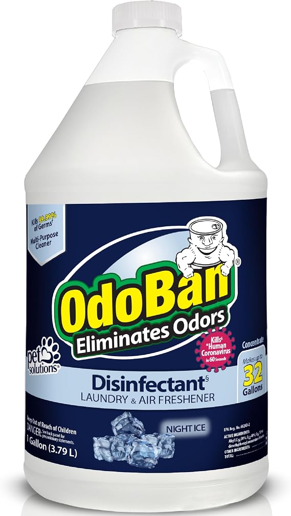 OdoBan Disinfectant Concentrate and Odor Eliminator, Made in the USA, Night Ice, 1 Gallon
