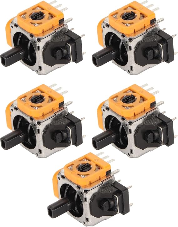 5Pcs Analog 3D Joysticks for Controller Replacement Kit, Stable Performance, Easy to Install with High Fit, Material