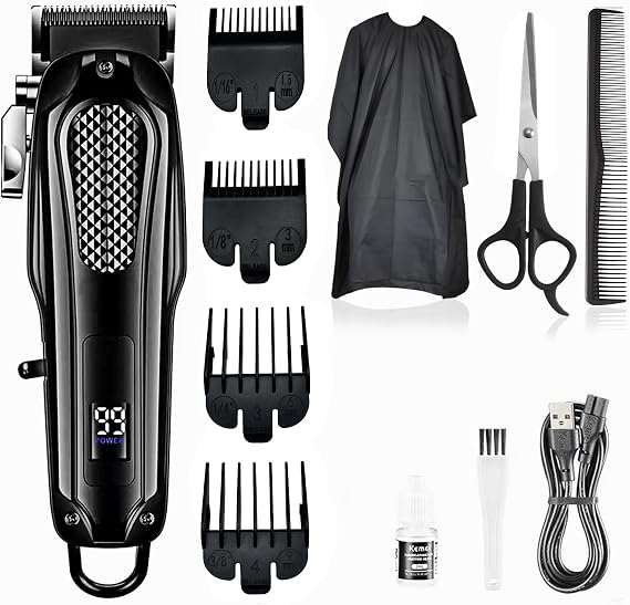 Hair Clippers for Men Professional,Cordless Clipper for Hair Cutting,Rechargeable Corded Barber Hair Trimmer&Beard Trimmer,Haircut Grooming Kit for Men/Women/Kids (Black)