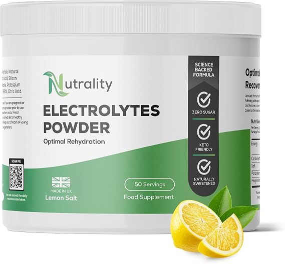 Nutrality Electrolytes Powder 350g | Vegan | 50 Servings | Lemon