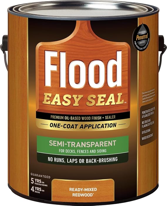Flood Easy Seal 1 gal Redwood Semi-Transparent Exterior Wood Stain & Sealer
