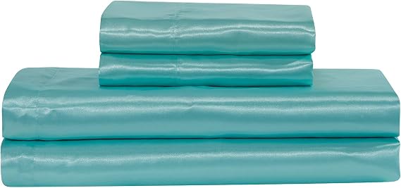 Mk Collection 4pc Soft Silky Satin Solid Color Deep Pocket Sheet Set (White, King)