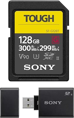 Sony 128GB UHS-II Tough G-Series SD Card with MRW-S1 SD UHS-II USB ReaderWriter Bundle 2 Items