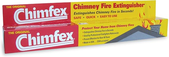 Chimfex by Orion Safety Products - CSIA Approved Chimney Fire Suppressant - Safe, Quick and Easy - Stops Chimney Fires in Homes in Under 22 Seconds | Safe, Quick and Easy, Extinguishes Chimney Fires in Fireplaces in Under 22 Secs, Made in USA