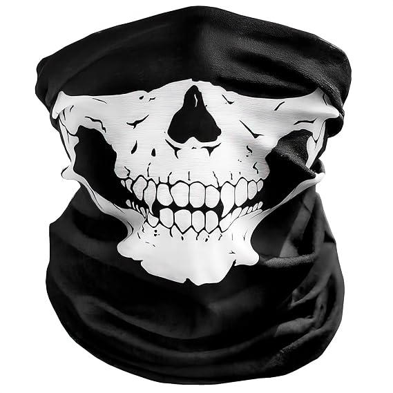 Tesorrio Skull Balaclava & Ghost Mask Breathable Motorcycle Balaclava & Scary Halloween Mask Cool Motorcycle Face Masks for Men