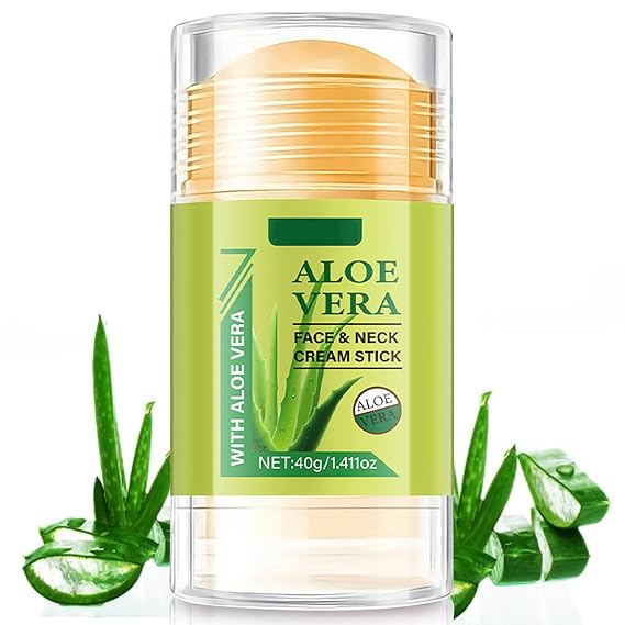 Hydrating Face Balm Stick with Aloe Vera, Aloe Vera Neck Facial Care Stick for Lifting & Firming, Facial Moisturizer for Day and Night Anti Wrinkle Skin Repair 1.41 Fl Oz