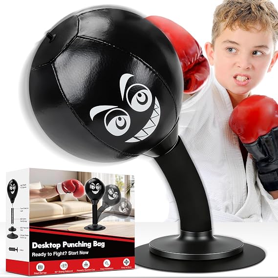 Desktop Punching Bag - Stress Relief, Suction Cup Design for Office Table and Counters, Heavy Duty Stress Relief Ball, Fun Gifts Suitable for All Ages