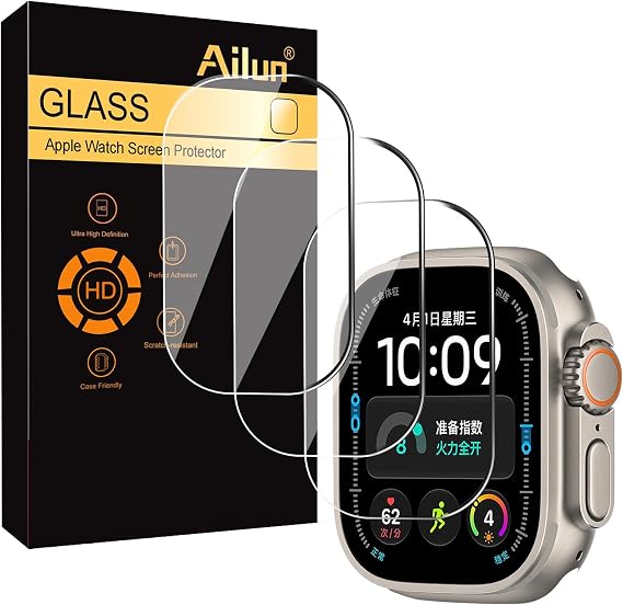 Ailun 3 Pack Screen Protector for Apple Watch Ultra 4/3/2/Ultra [Clear]