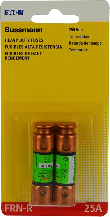 Bussmann BP/FRN-R-25 25 Amp Fusetron Dual Element Time-Delay Current Limiting Fuse Class RK5, 250V UL Listed, 2-Pack