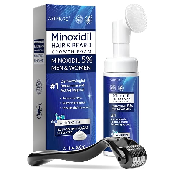 5% Minoxidil Foam for Men and Women, Minoxidil for Men Foam for Hair and Beard, Minoxidil for Women Hair Growth (2 Ounce)