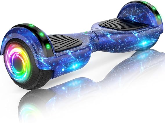 SISIGAD Scooters for Kids Ages 7-12, with Built-in Bluetooth Speaker and 6.5" Colorful Lights Wheels, Safety Certified Self Balancing Scooter