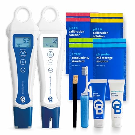 Bluelab pH and Conductivity Starter Pack | Precision Nutrient Solution Management Kit - Waterproof Pens and Probe Care Kit Included - PENSTP
