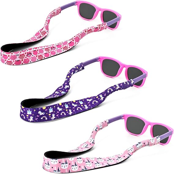 Eyeglass Strap for Kids, No-Tail Adjustable Glass Retainers for Boys & Girls, Floating Sunglass Lanyard for Children