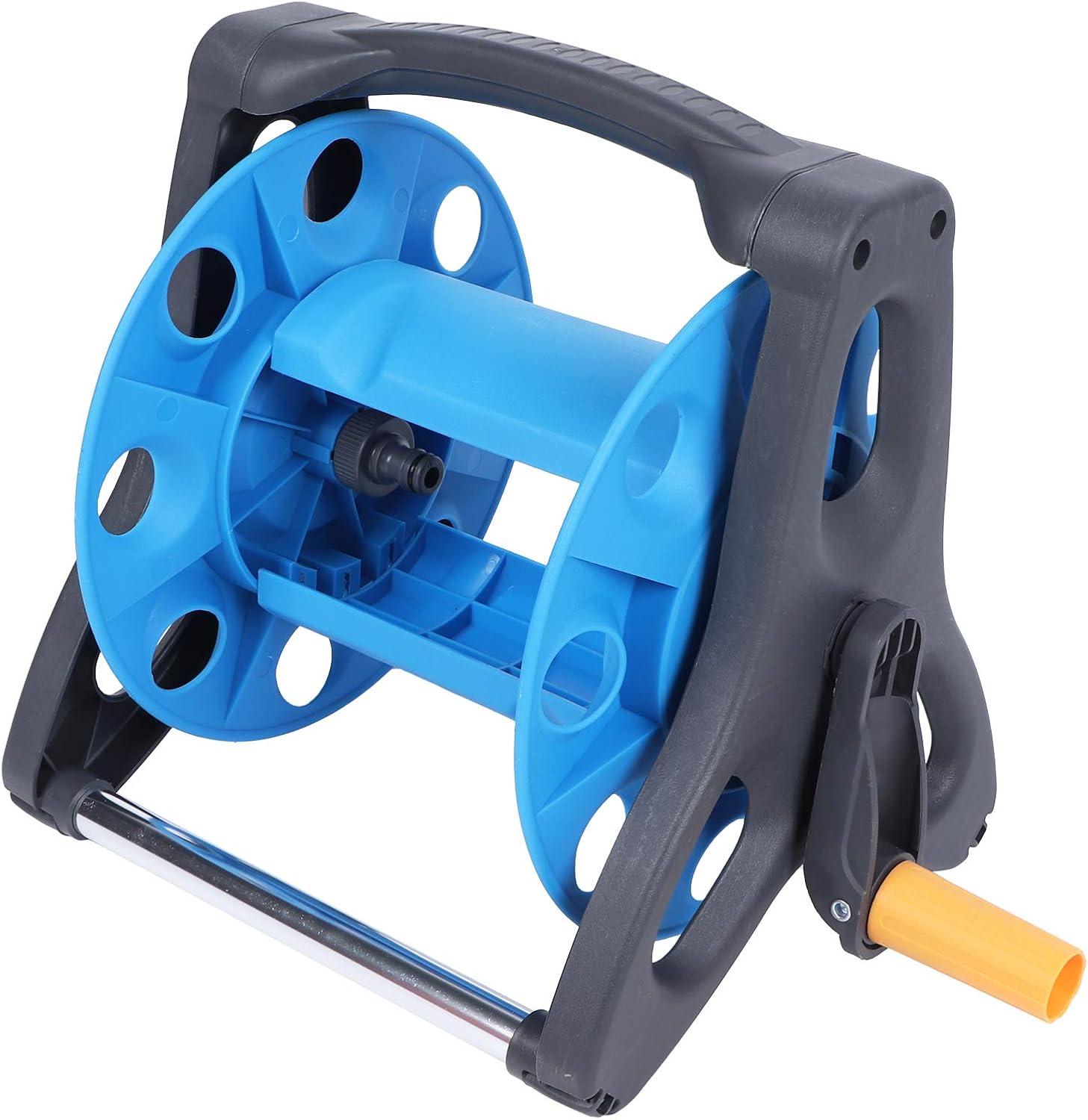 Jiawu Garden Hose Reel, Garden Water Pipe Hose Reel Cart, Portable Hose Reel Holder Water Hose Holder for Home Garden Roads Greenhouse Car Washes, Convenient Transport and Storage of A Hose