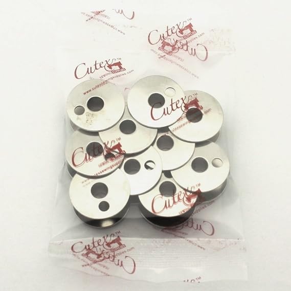 Cutex 10 Pk Metal Bobbins #203470 - Singer 110W, 111W, 112W, 211W Class Machine