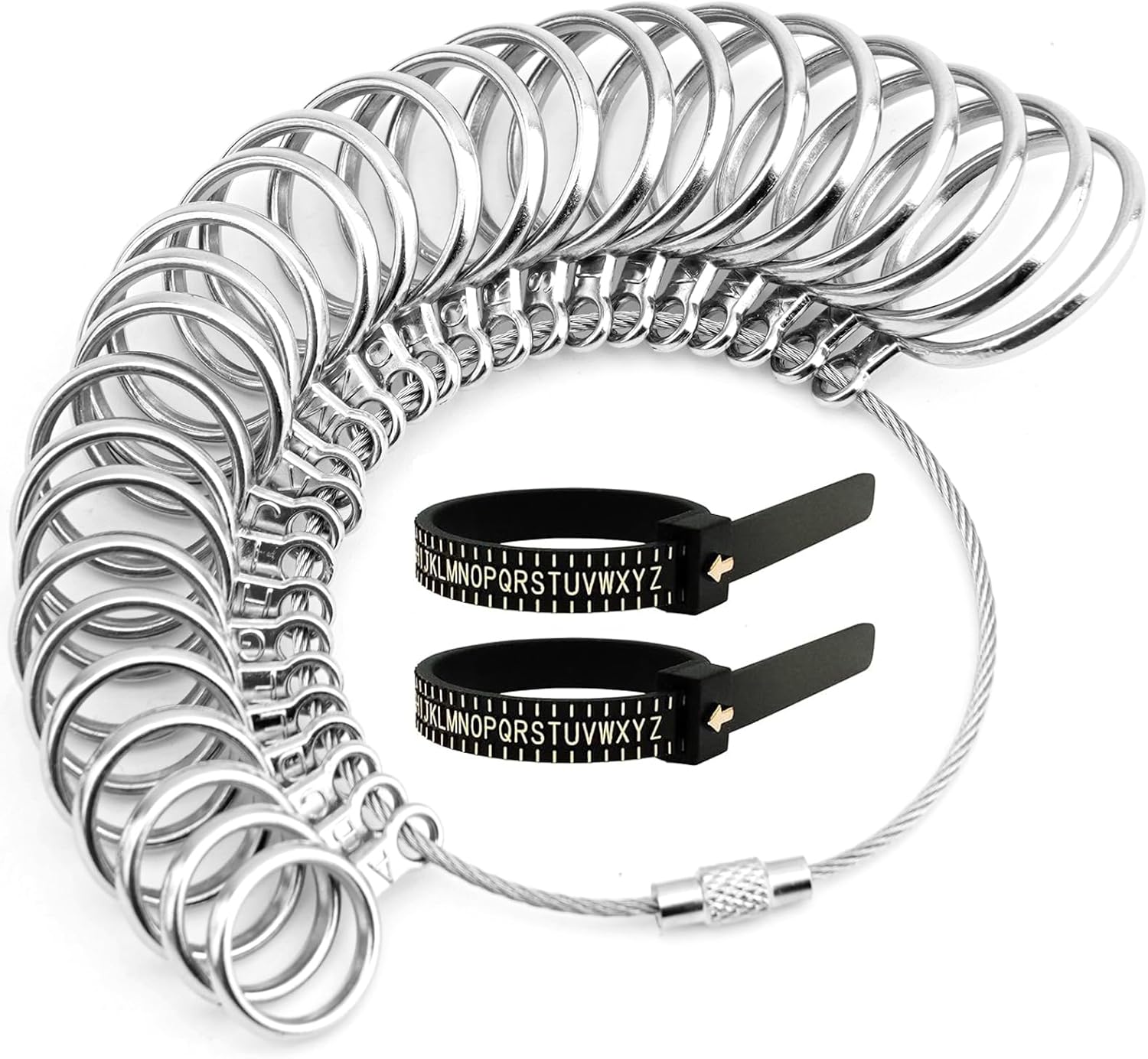 GAXPAK Ring Sizer UK, A-Z Ring Measurement Tool, 2 PCS Finger Size Measurer Jewellery Sizing Tools