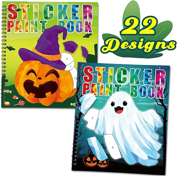 2PCS Halloween Sticker Books for Kids Ages 4-8