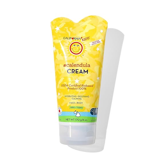 California Kids Calendula Cream | 100% Plant-Based Moisturizer | Lavender Kids Lotion | Soothing Body + Face Moisturizer For Dry Skin | 170 g / 6 oz.