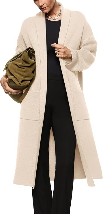 Womens Long Sleeve Cardigan Sweaters Oversized Open Front Maxi Coat