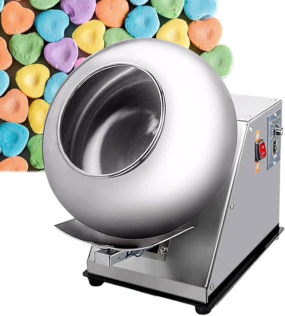 Automatic Tablet Coating Machine Chocolate Coating Machine Sugar Coating Pan Table Top Small Commercial Mini Chocolate Panning Machine, Coater Sugar Pan Peanut Nut Coating Machine