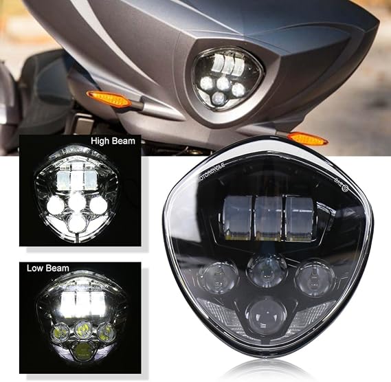 Victory Cross Country LED Headlight Kit, Black, Chrome, 40W, IP67 Waterproof, 2010-2016 Victory Cross Country & Magnum Models