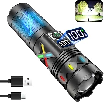 VASTFIRE Flashlight High Lumens Rechargeable, 50W Super Bright LED Flashlights, 5000ft Beam & 7-20H Long Lasting High Powered Handheld Flashlight, Powerful Flash Light for Emergency Home