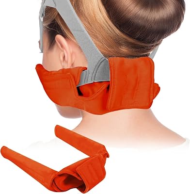 Silk CPAP Neck Pad for CPAP Headgear, Dark Orange CPAP strap Covers, Comfortable CPAP Strap Cushions, CPAP Mask headgear strap Covers Reduces Headgear Pressure and Cheek Red Marks CPAP Accessories