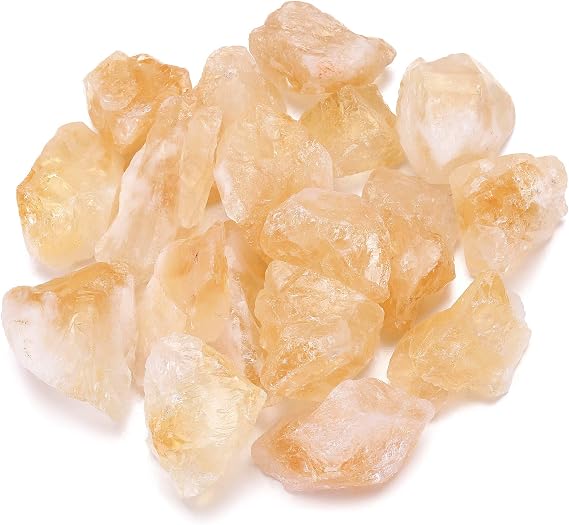 Jovivi Bulk Natural Citrine Healing Crystals Rough Stone Large 1"