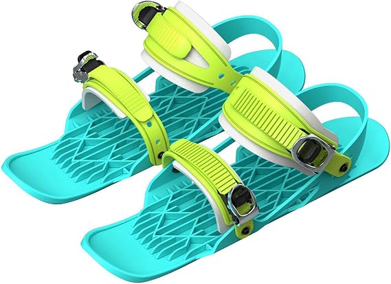 Ski Skates for Snow, Short Mini Skating Ski Shoes Snowskates Snowblades Skiboards, Portable Ice Skates for Snow Winter Sports,B