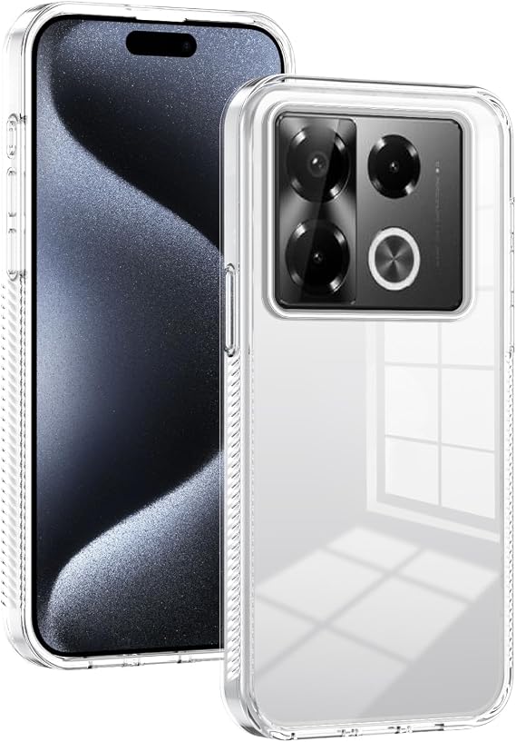 Compatible with Infinix Note 40 4G Case Cover,Compatible with Infinix Note 40 4G X6853 Transparent Hard Acrylic pc Hard Back Plate Shockproof Protective Case White